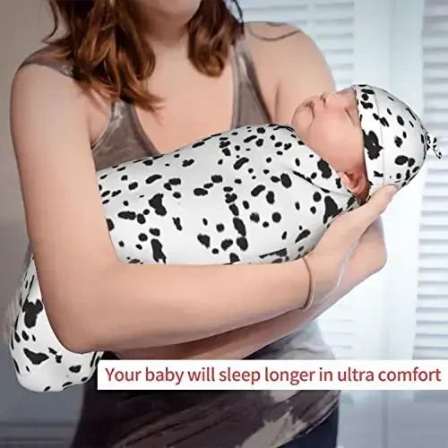 Dalmatiyalik it nashri qora nuqta yangi tug'ilgan chaqaloq o'rash adyol shapka to'plami chaqaloq buyumlari yumshoq o'tish uyqu qoplari chaqaloq o'g'il qizlar uchun sovg'alar - 6