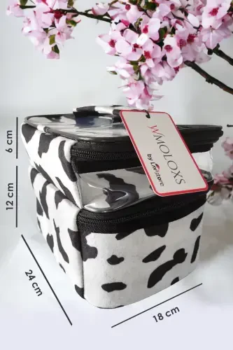 Dalmatiyalik kosmetik makiyaj sumkasi organizatori sayohat turi bo'linmali katta shaffof makiyaj düzenleyici-oq - 4