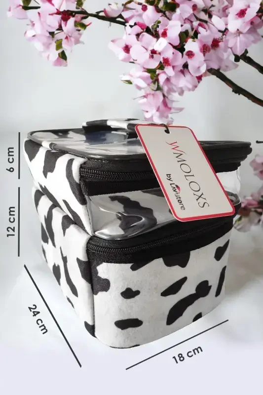 Dalmatiyalik kosmetik makiyaj sumkasi organizatori sayohat turi bo'linmali katta shaffof makiyaj düzenleyici-oq - 4