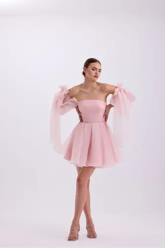 Dalya Powder Pink Strapless Mini Dress - 1