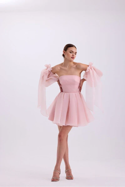 Dalya Pudra Pushti Ko'ylaksiz Mini Libos - TANGÜL&ALI'S MODA EVI