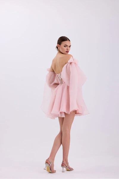 Dalya Pudra Pushti Ko'ylaksiz Mini Libos - 5