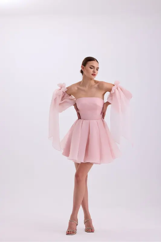 Dalya Pudra Pushti Ko'ylaksiz Mini Libos - 1