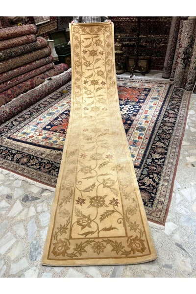 Dalyana qoʻlda toʻqilgan yoʻl qoplami, birinchi darajali sifatli ipak-jun qoʻshmasi, yupqa toʻqilgan, oʻlchami 4x80 sm - 1