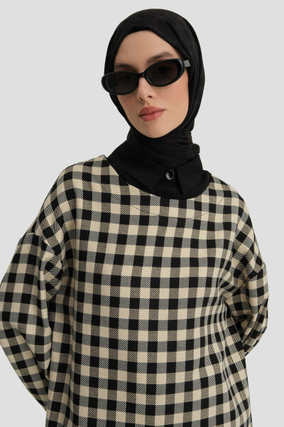 Dama Desenli Tunik 24k4310 Siyah - ARMINE (1)