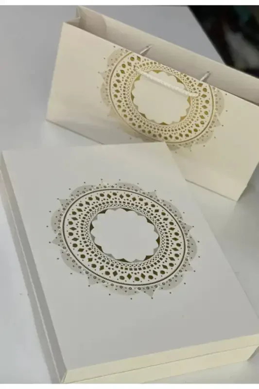 Damat Bohçası Gelin Bohçası Seccade Seti Nişan Bohçası Çeyizlik Set Çeyizlik Seccade-gold - 5