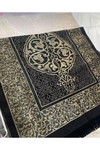 Damat Bohçası Gelin Bohçası Seccade Seti Nişan Bohçası Çeyizlik Set Seccade Takımı - siyah - 4