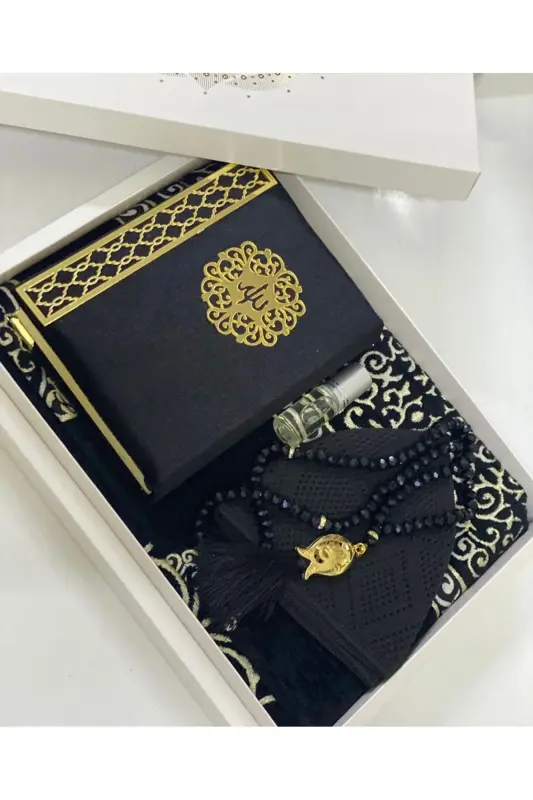 Damat Bohçası Set Damat Seccade Takımı - siyah - ÇEYIZLIK SETIM