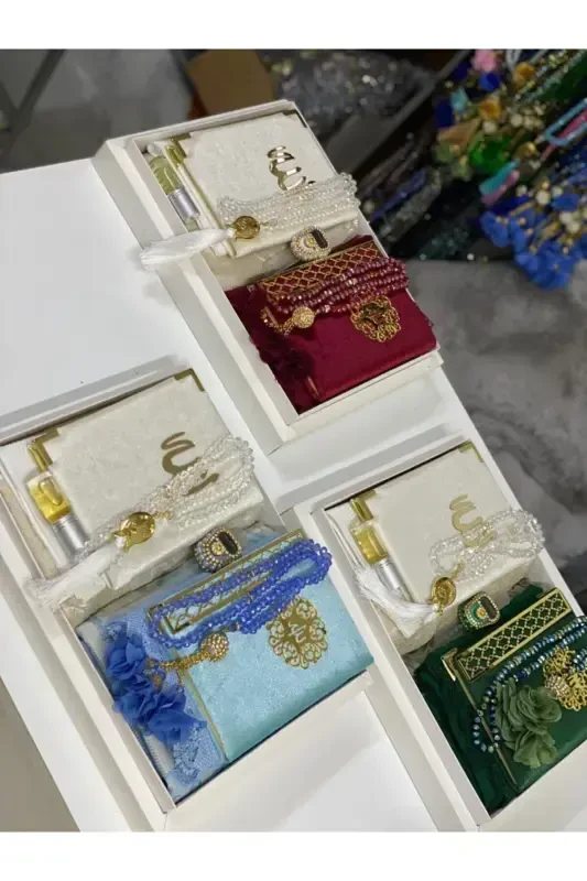 Damat Bohchasi Gelin Bohchasi Seccade Seti Nishon Bohchasi Seccade Takimi-yashil oq - 2