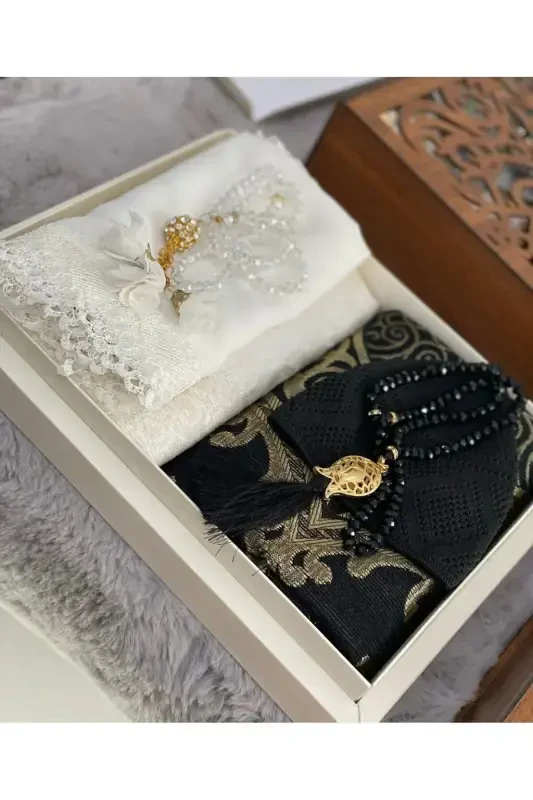 Damat Bohchasi Kelin Bohchasi Seccade Seti Nishon Bohchasi Cheyizlik Set Seccade To'plami-qora - GENEL MARKALAR