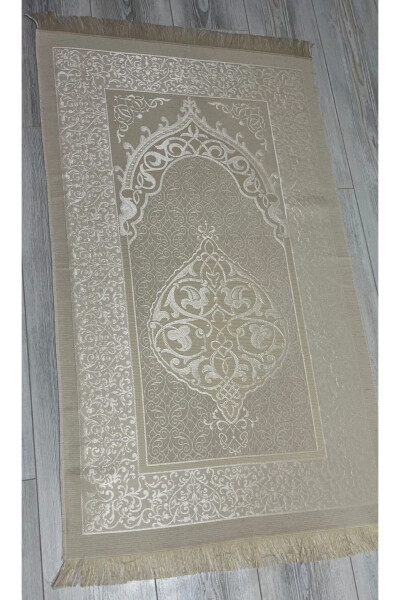 Damat Bohçası Gelin Bohçası Seccade Seti Nişan Bohçası Çeyizlik Set Seccade Takımı - gri beyaz - 5