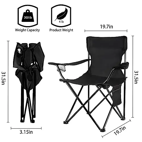 Damei century Folding Camping Chairs- Lightweight, Portable Chair for Beach, Lawn, Outdoor Sports - 3