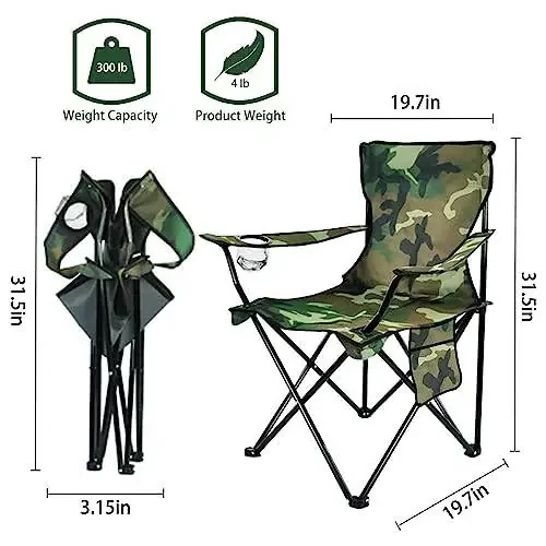 Damel Century Portable Camping Chairs Enjoy The Outdoors with a Versatile Folding Chair, Sports Chair, Outdoor Chair & Lawn Chair, Camouflage - 2