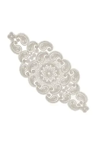 Damla 5 Parcha Hashamatli Yuguruvchi Salon Xona Stol Stol Yopish Seti Frantsuz Guipureli Sep Suti Qahva-Sutlikahva - 4