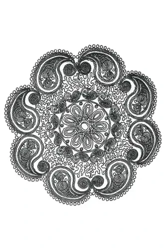 Damla 5 Pieces Luxury Runner Living Room Coffee Table Cover Set French Guipure Dowry Set-Black - 7