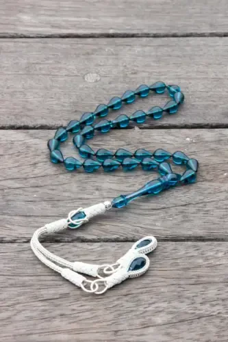 Damla Kesim Mavi Ateş Kehribar Tasbeh-Dream Blue - TESBIH OTAĞI (1)