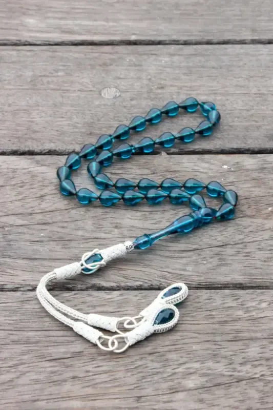 Дамла Кесим Мави Атеш Кехрибар Тесбих-Dream Blue - 2