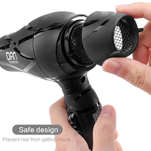 Dan Technology Lightweight Travel Hair Dryer,Portable Mini BlowDryer with Concentrator&Diffuser, with Nozzle AttacModazoneent Ceramic, - 3
