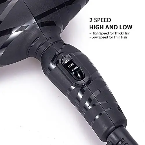 Dan Technology Lightweight Travel Hair Dryer,Portable Mini BlowDryer with Concentrator&Diffuser, with Nozzle AttacModazoneent Ceramic, - 5