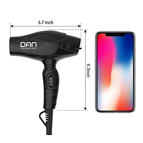Dan Technology Lightweight Travel Hair Dryer,Portable Mini BlowDryer with Concentrator&Diffuser, with Nozzle AttacModazoneent Ceramic, - 6