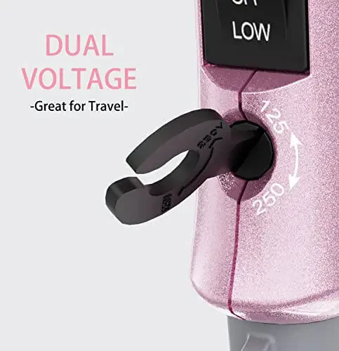 DAN Technology Travel Ikki Voltajli Mini Soch Quritgich Kontsentrator bilan, Diffuzorli Kichik Soch Quritgich, Yevropa Fişi bilan Yevropa Soch Quritgich, Ayollar uchun Pushti Soch Quritgich - 4