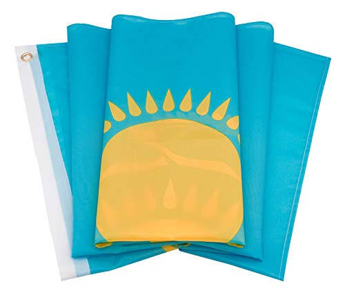 DANF Kazakhstan Flag 3x5 Foot Polyester Kazakh National Flags Polyester with Brass Grommets 3 X 5 Ft - 2