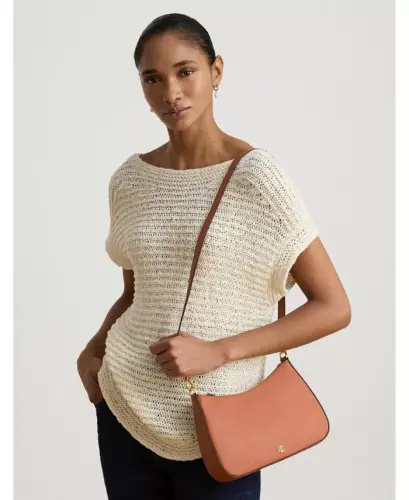 Danni Crosshatch Leather Small Shoulder Bag - Red Terracotta - 7
