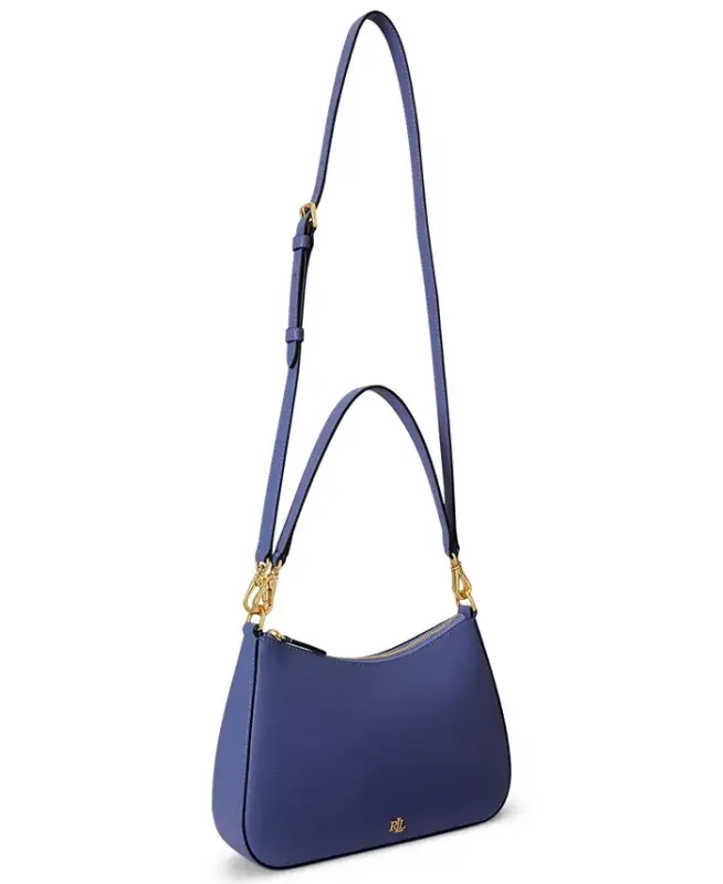 Danni Small Crosshatch Leather Slim Shoulder Bag - Blue - 4