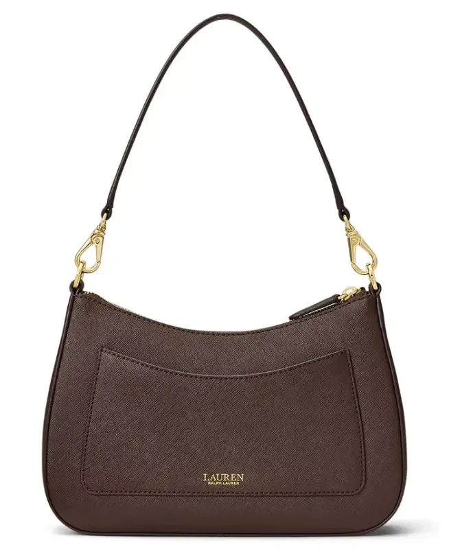 Danni Small Crosshatch Leather Slim Shoulder Handbag - Chestnut Brown - 2
