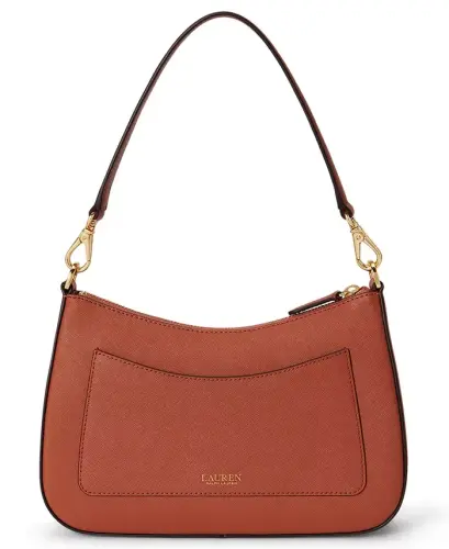 Danni Small Crosshatch Leather Slim Shoulder Bag - Red Terracotta - LAUREN RALPH LAUREN (1)