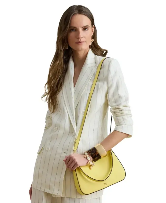 Danni Small Crosshatch Leather Slim Shoulder Bag - Sariq - 3