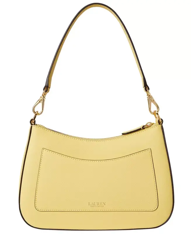 Danni Small Crosshatch Leather Slim Shoulder Bag - Yellow - 4