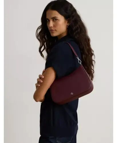 Danni Small Crosshatch Leather Slim Shoulder Handbag - Dark Garnet - LAUREN RALPH LAUREN (1)