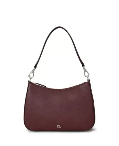 Danni Small Crosshatch Leather Slim Shoulder Handbag - Dark Garnet - 1