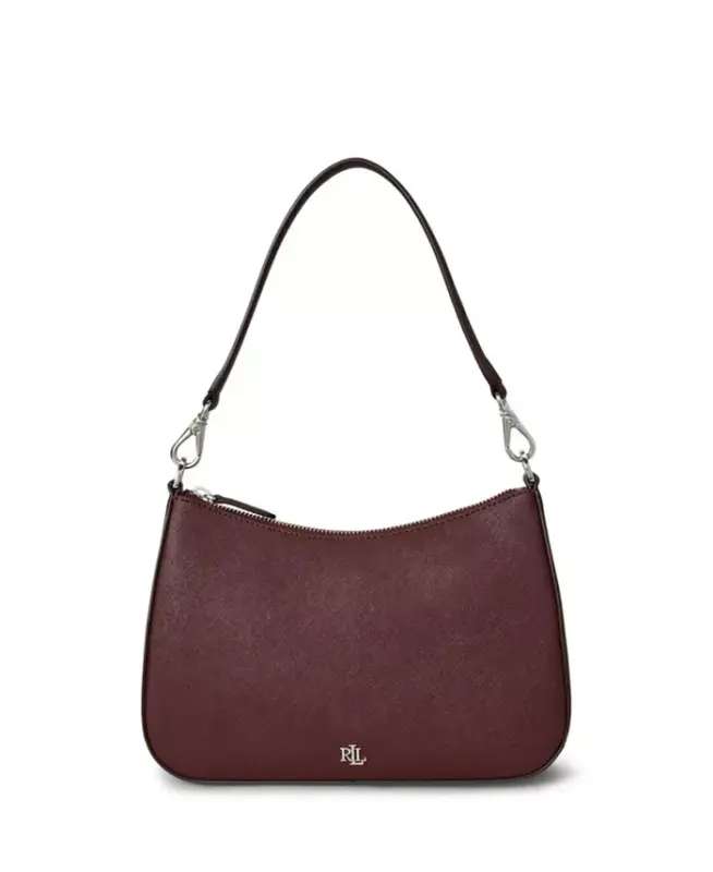 Danni Small Crosshatch Leather Slim Shoulder Handbag - Dark Garnet - 1