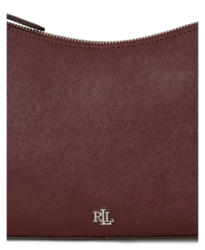 Danni Small Crosshatch Leather Slim Shoulder Handbag - Dark Garnet - 6