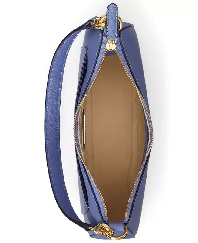 Danni Small Crosshatch Leather Slim Shoulder Bag - Blue - 6