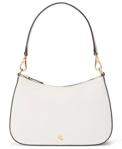 Danni Small Crosshatch Leather Slim Shoulder Bag - White 