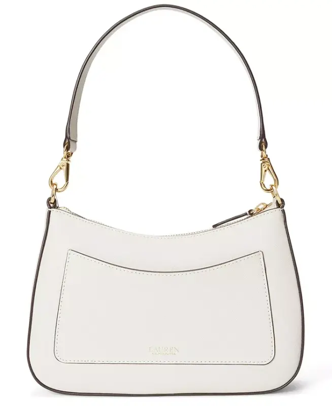 Danni Small Crosshatch Leather Slim Shoulder Bag - White - 2
