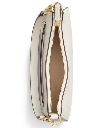 Danni Small Crosshatch Leather Slim Shoulder Bag - White - 4