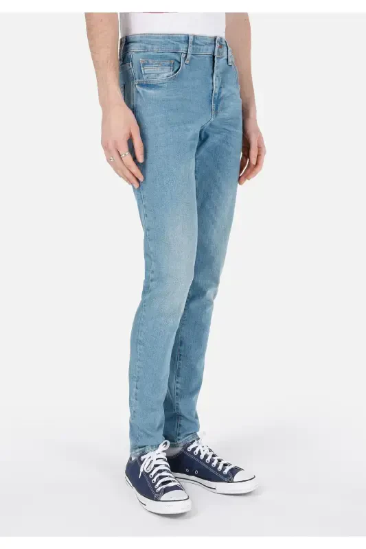 Danny Dar Fit Low Rise Straight Leg Blue Men's Pants - 4