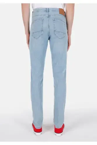 Danny Dar Fit Low Waist Straight Leg Blue Men's Pants - COLIN’S (1)