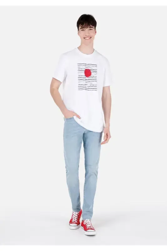 041 Danny Dar Kesim Düşük Bel Düz Paça Mavi Erkek Pantolon - 3