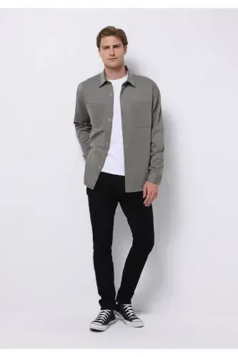 Slim Fit Düşük Bel Dar Paça Erkek Siyah Jean Pantolon - 1