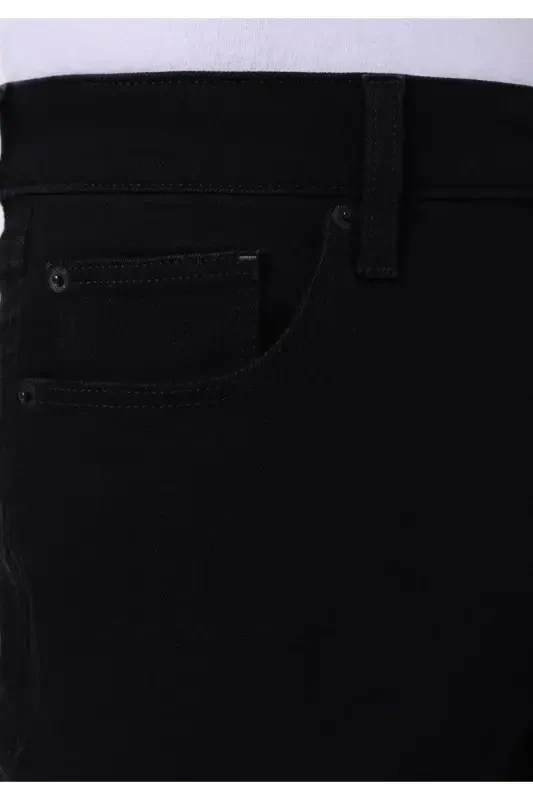Slim Fit Düşük Bel Dar Paça Erkek Siyah Jean Pantolon - 5