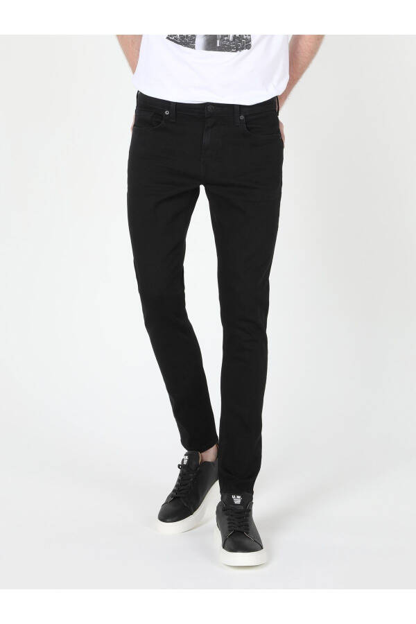 Danny Low Waist Skinny Slim Fit Black Men's Jeans - 4