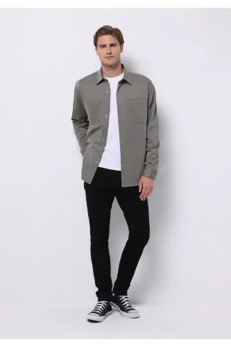 Danny pastki bel tor, ingich, slim fit, qora erkaklar jinsi shimi - 1