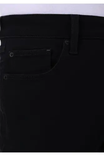 Danny pastki bel tor, ingich, slim fit, qora erkaklar jinsi shimi - 5