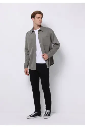 Danny pastki bel tor, ingich, slim fit, qora erkaklar jinsi shimi - 3