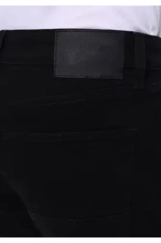 Danny pastki bel tor, ingich, slim fit, qora erkaklar jinsi shimi - 6